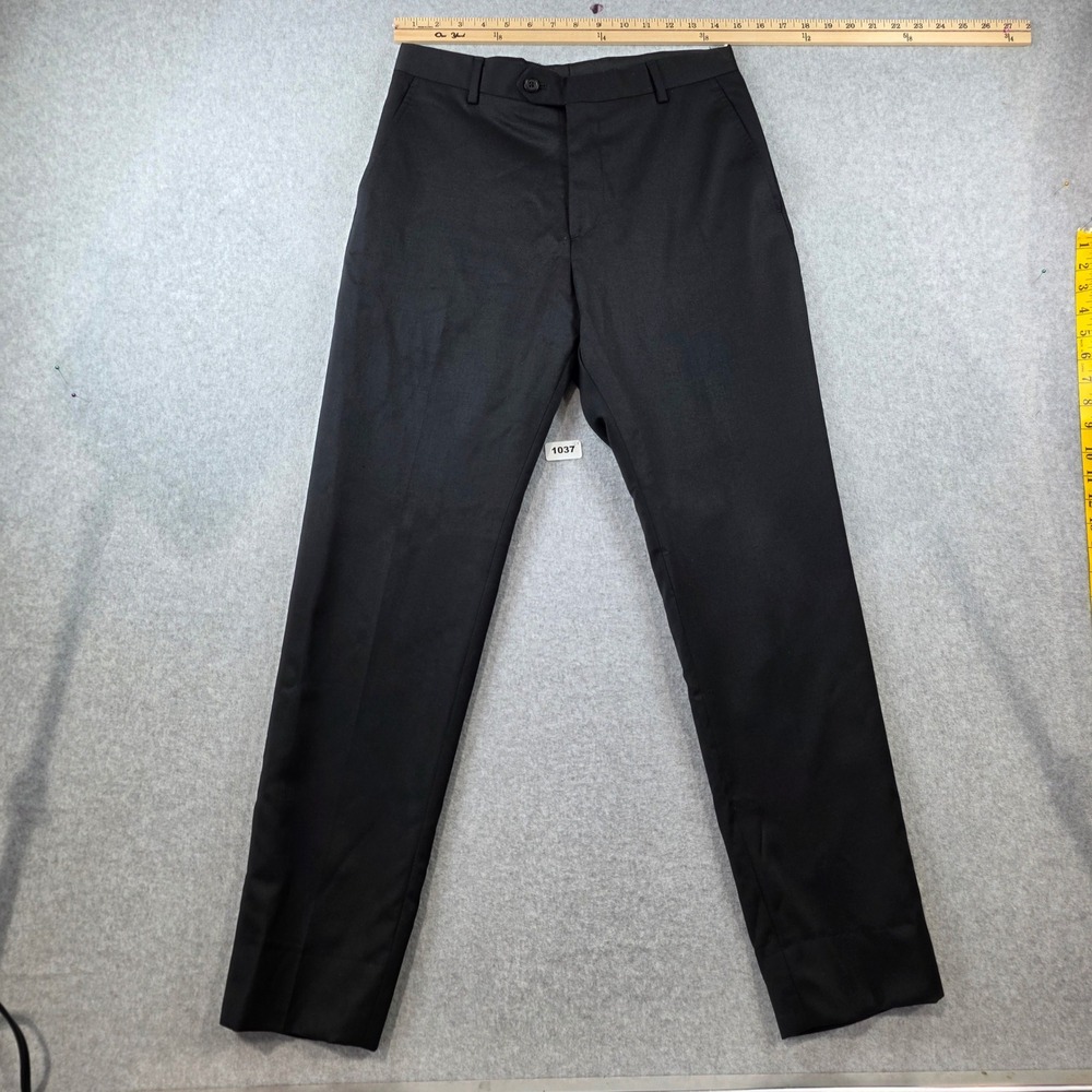 Pronto Uomo Platinum Mens‎ Dress Pants Black 30 Regular Flat Front Slacks
